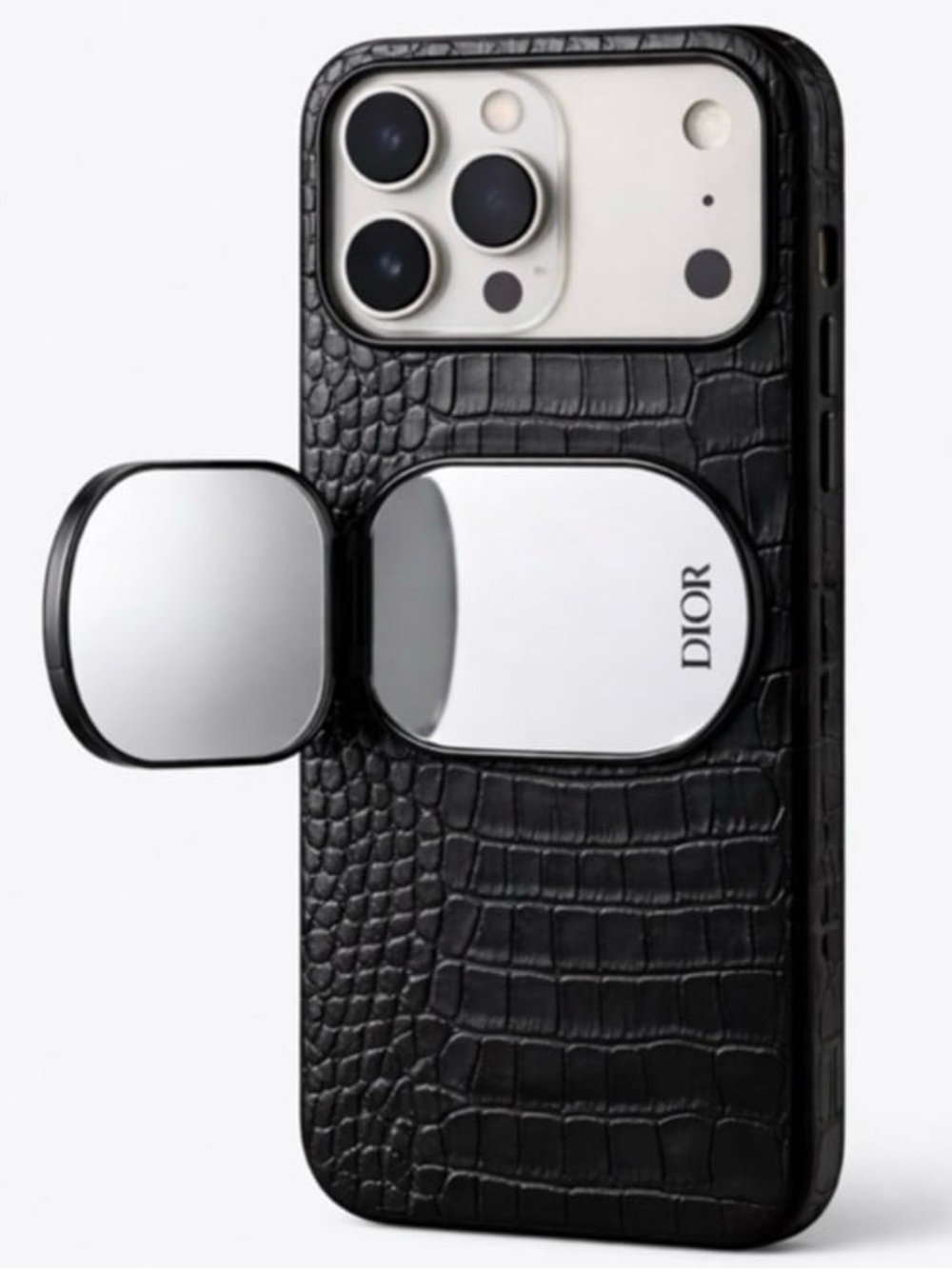 Dior Black Beauty Dual-Mirror Case for Phone Grip and Stand
 ~NEW~